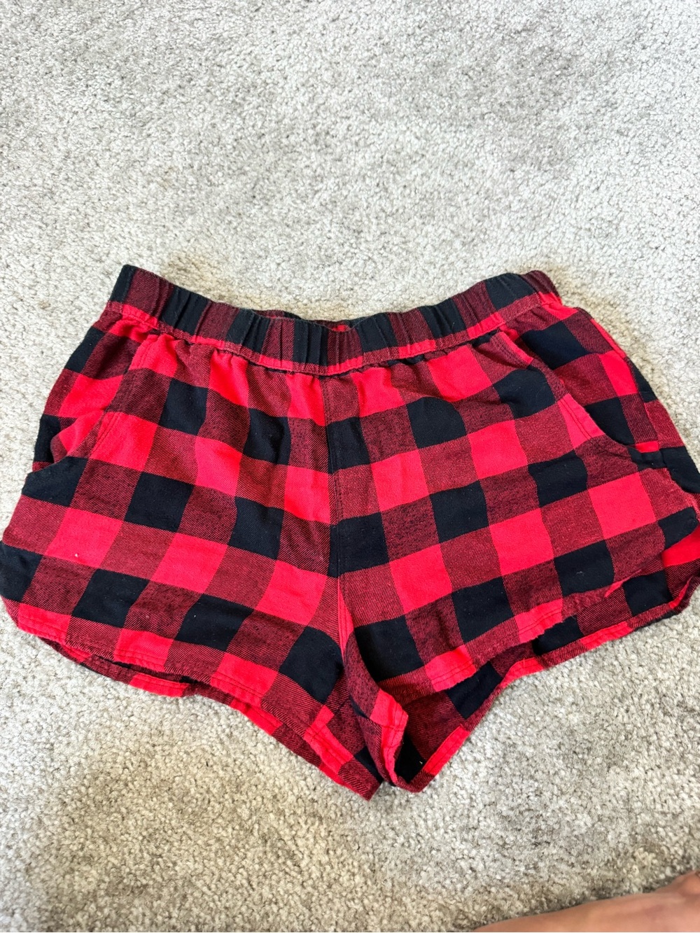 free press Red and Black Buffalo Plaid Athletic Shorts